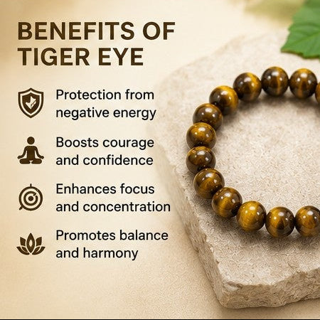 Tiger Eye Yellow Crystal Healing Stone Bracelet