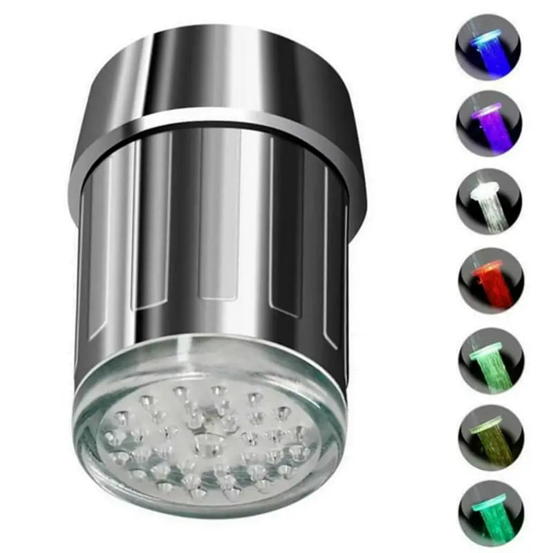 Multi-Color Changing LED Faucet Light Adapter for Bathroom & Kitchen Sink Energy Saving, Easy Installation, No Battery Required (1 Pc)