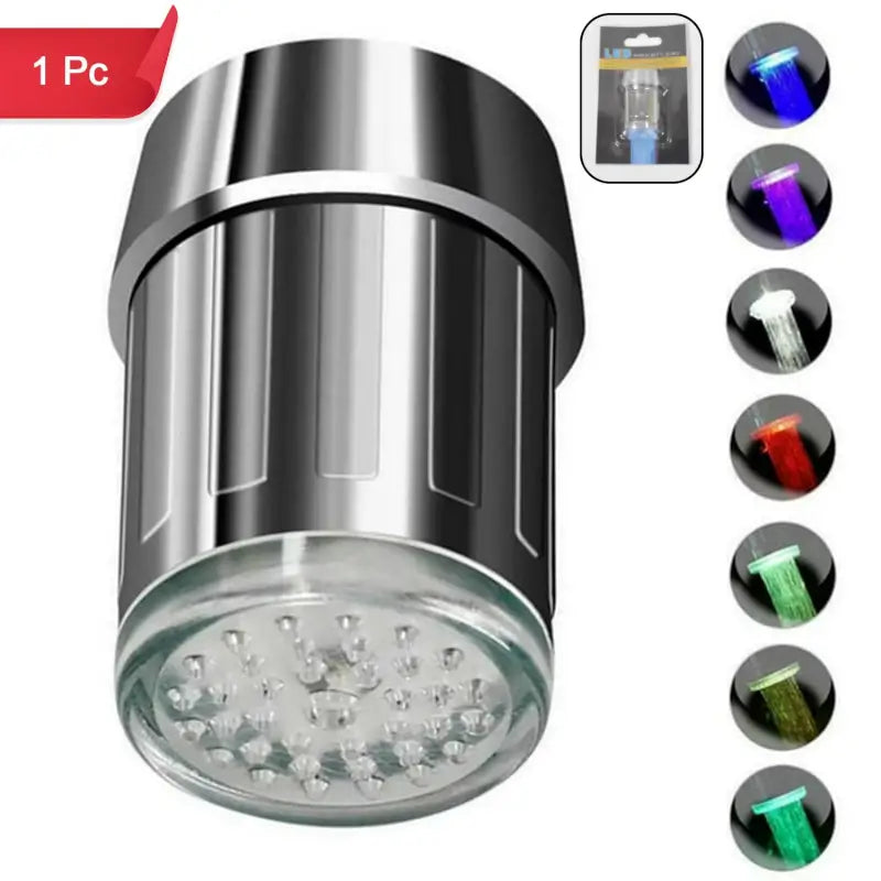 Multi-Color Changing LED Faucet Light Adapter for Bathroom & Kitchen Sink Energy Saving, Easy Installation, No Battery Required (1 Pc)